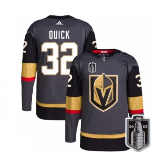 Men's Vegas Golden Knights #32 Jonathan Quick Gray 2023 Stanley Cup Final Stitched Jersey - Ujersey