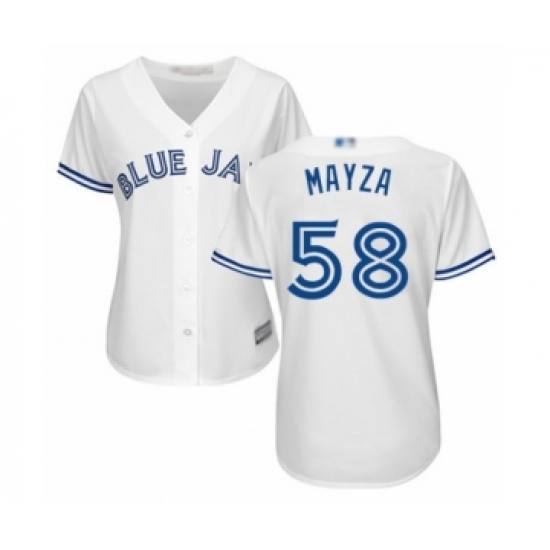Women's Toronto Blue Jays #58 Tim Mayza Authentic White Home Baseball Player Jersey - Ujersey