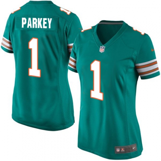 Women's Nike Miami Dolphins #1 Cody Parkey Game Aqua Green Alternate NFL Jersey - Ujersey