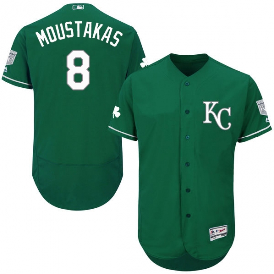 Men's Majestic Kansas City Royals #8 Mike Moustakas Green Celtic Flexbase Authentic Collection MLB Jersey - Ujersey