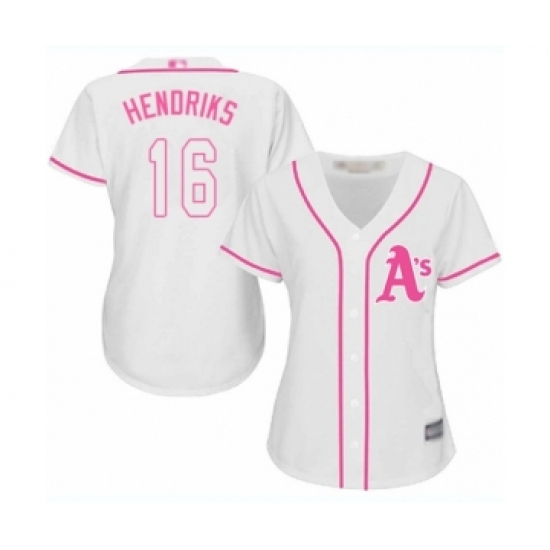 Women's Oakland Athletics #16 Liam Hendriks Authentic White Fashion Cool Base Baseball Jersey - Ujersey