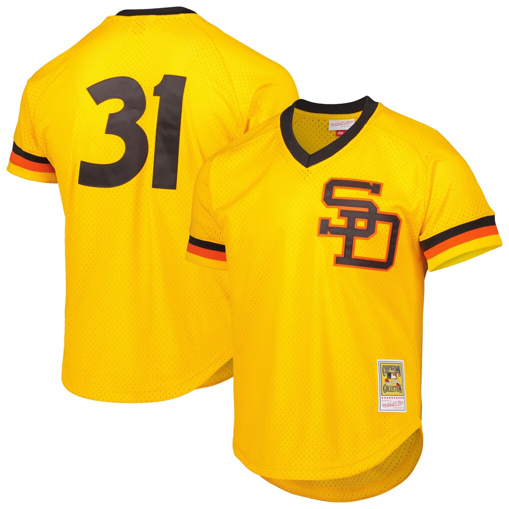 Men's San Diego Padres Dave Winfield Mitchell & Ness Gold Authentic Batting Practice Jersey - U-jersey