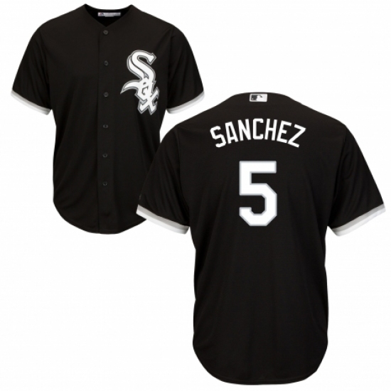 Youth Majestic Chicago White Sox #5 Yolmer Sanchez Replica Black Alternate Home Cool Base MLB Jersey - Ujersey