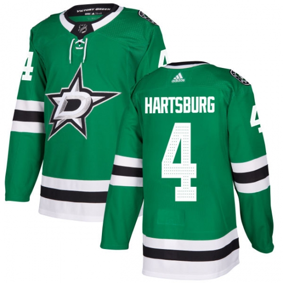 Men's Adidas Dallas Stars #4 Craig Hartsburg Authentic Green Home NHL Jersey - Ujersey