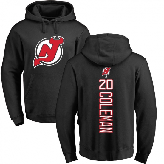 NHL Adidas New Jersey Devils #20 Blake Coleman Black Backer Pullover Hoodie - Ujersey