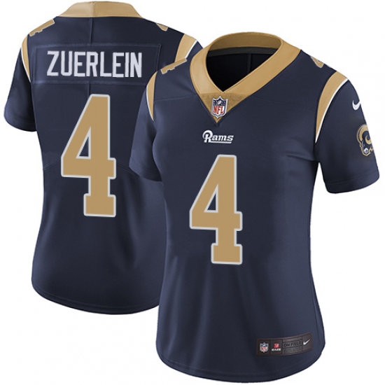Women's Nike Los Angeles Rams #4 Greg Zuerlein Elite Navy Blue Team Color NFL Jersey - Ujersey