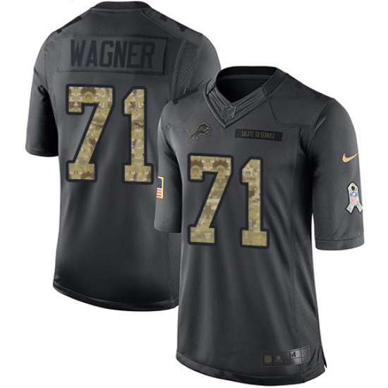 Youth Nike Detroit Lions #71 Ricky Wagner Limited Black 2016 Salute to Service NFL Jersey - Ujersey