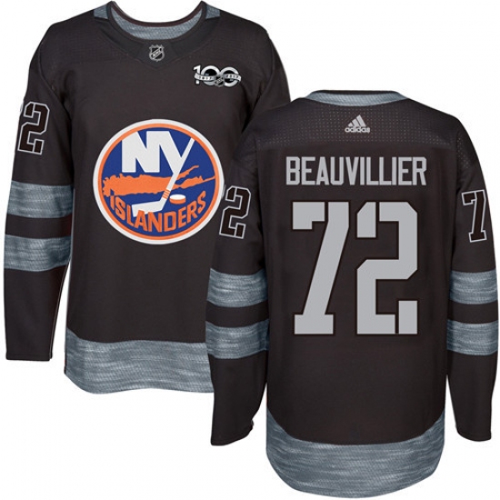 Men's Adidas New York Islanders #72 Anthony Beauvillier Authentic Black 1917-2017 100th Anniversary NHL Jersey - Ujersey