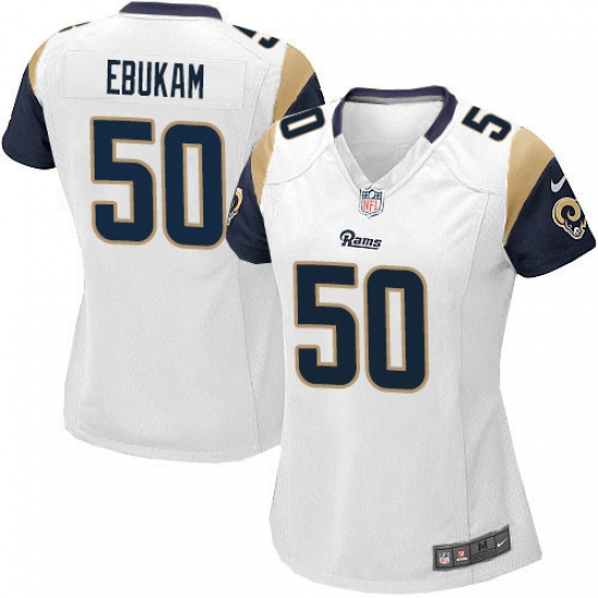 Women's Nike Los Angeles Rams #50 Samson Ebukam Game White NFL Jersey - Ujersey
