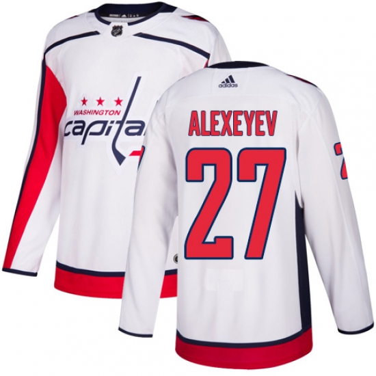 Men's Adidas Washington Capitals #27 Alexander Alexeyev Authentic White Away NHL Jersey - Ujersey