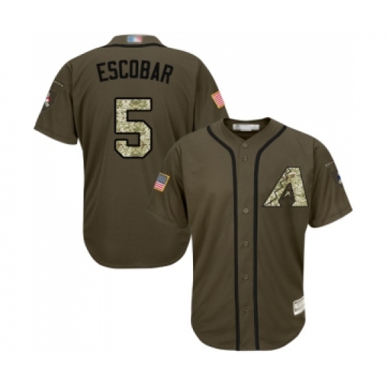 Men's Arizona Diamondbacks #5 Eduardo Escobar Authentic Green Salute to Service Baseball Jersey - Ujersey