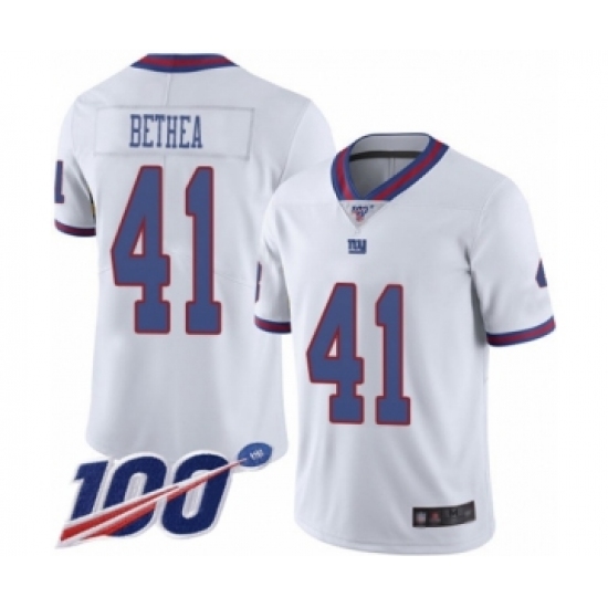 Men's New York Giants #41 Antoine Bethea Limited White Rush Vapor Untouchable 100th Season Football Jersey - Ujersey