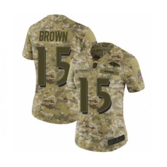 Women's Baltimore Ravens #15 Marquise Brown Limited Camo 2018 Salute to Service Football Jersey - Ujersey