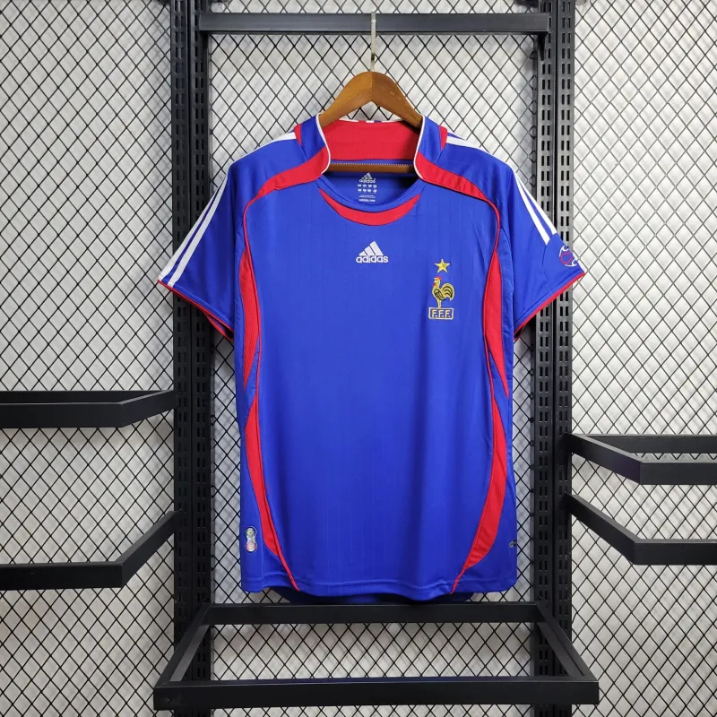 France Retro Soccer Jersey Home Custom Shirt World Cup 2006 - ujerseystore