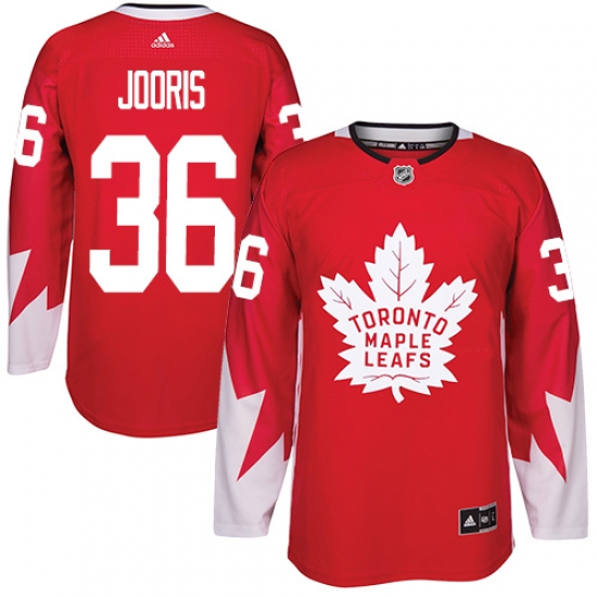 Men's Adidas Toronto Maple Leafs #36 Josh Jooris Authentic Red Alternate NHL Jersey - Ujersey