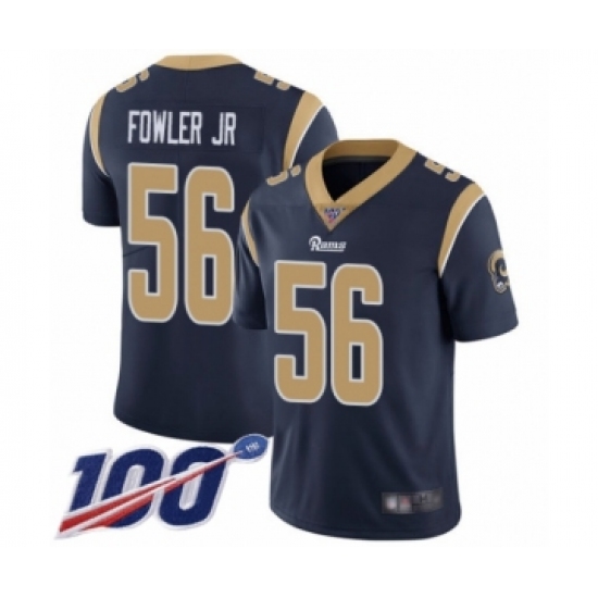Men's Los Angeles Rams #56 Dante Fowler Jr Navy Blue Team Color Vapor Untouchable Limited Player 100th Season Football Jersey - Ujersey
