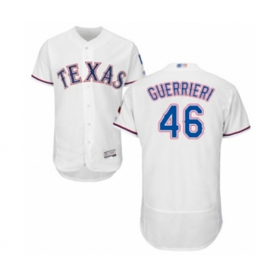 Men's Texas Rangers #46 Taylor Guerrieri White Home Flex Base Authentic Collection Baseball Player Jersey - Ujersey