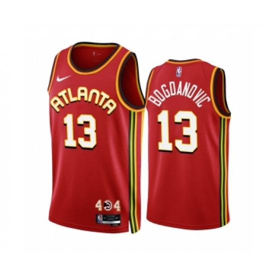 Men's Atlanta Hawks #13 Bogdan Bogdanovic 2022-23 Red Icon Edition Stitched Jersey - Ujersey