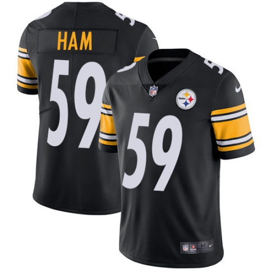 Men's Nike Pittsburgh Steelers #59 Jack Ham Black Team Color Vapor Untouchable Limited Player NFL Jersey - Ujersey
