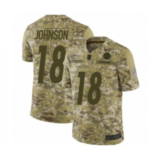 Youth Pittsburgh Steelers #18 Diontae Johnson Limited Camo 2018 Salute to Service Football Jersey - Ujersey