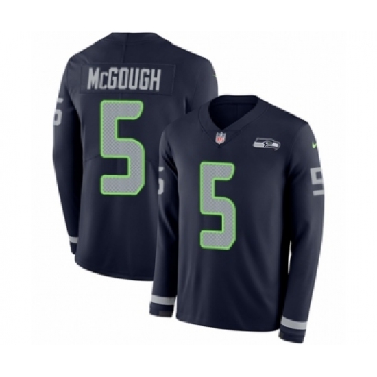 Youth Nike Seattle Seahawks #5 Alex McGough Limited Navy Blue Therma Long Sleeve NFL Jersey - Ujersey
