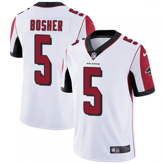Men's Nike Atlanta Falcons #5 Matt Bosher White Vapor Untouchable Limited Player NFL Jersey - Ujersey