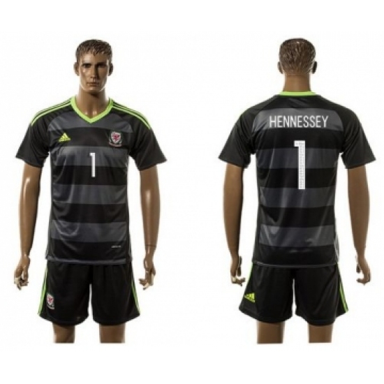Wales #1 Hennessey Black Away Soccer Club Jersey
