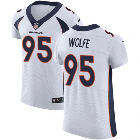 Men's Nike Denver Broncos #95 Derek Wolfe White Vapor Untouchable Elite Player NFL Jersey - Ujersey