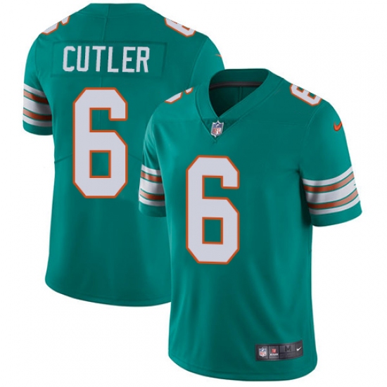 Youth Nike Miami Dolphins #6 Jay Cutler Aqua Green Alternate Vapor Untouchable Elite Player NFL Jersey - Ujersey