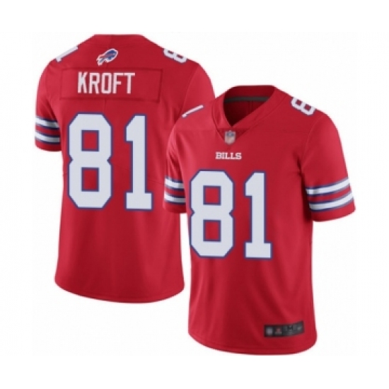 Men's Buffalo Bills #81 Tyler Kroft Limited Red Rush Vapor Untouchable Football Jersey - Ujersey