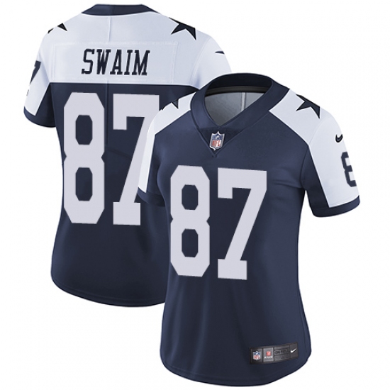 Women's Nike Dallas Cowboys #87 Geoff Swaim Navy Blue Throwback Alternate Vapor Untouchable Limited Player NFL Jersey - Ujersey