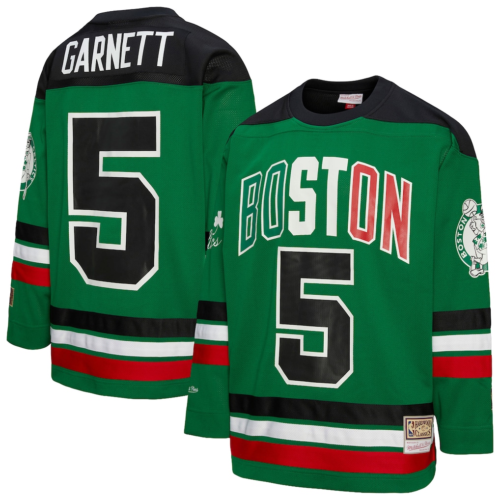 Unisex Boston Celtics Kevin Garnett Mitchell & Ness Kelly Green Maxxed Out Fashion Hockey Jersey - ujerseystore
