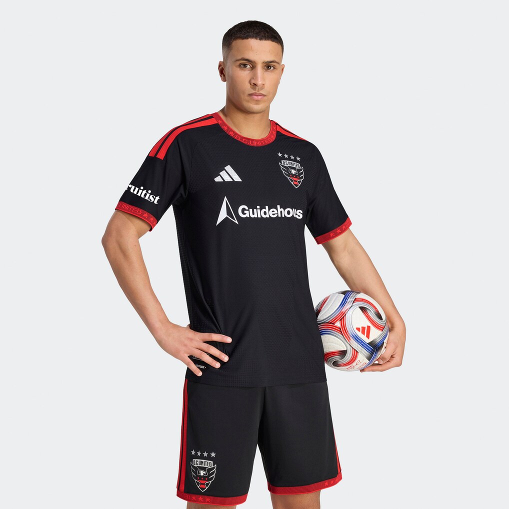 Men's D.C. United adidas Black 2026 Black-and-Red Kit On-Field Authentic Patch Jersey - Ujersey