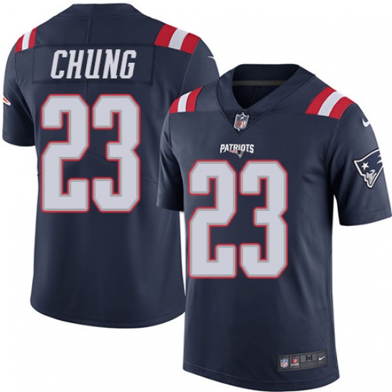 Men's Nike New England Patriots #23 Patrick Chung Limited Navy Blue Rush Vapor Untouchable NFL Jersey - Ujersey