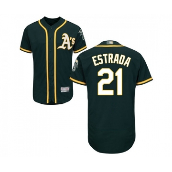 Men's Oakland Athletics #21 Marco Estrada Green Alternate Flex Base Authentic Collection Baseball Jersey - Ujersey