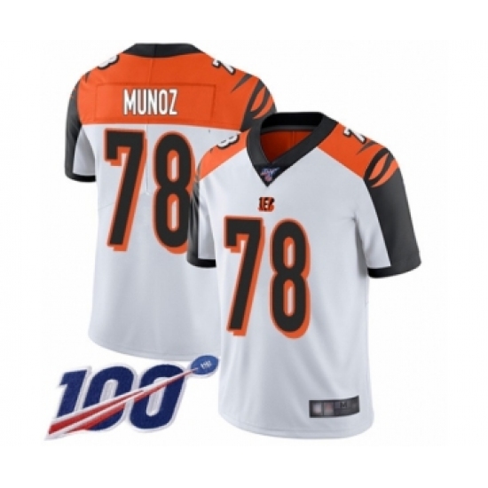 Men's Cincinnati Bengals #78 Anthony Munoz White Vapor Untouchable Limited Player 100th Season Football Jersey - Ujersey