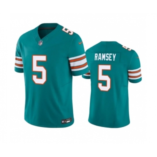 Men's Miami Dolphins #5 Jalen Ramsey Aqua 2023 F.U.S.E Vapor Limited Stitched Football Jersey - Ujersey