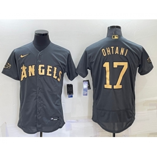 Men's Los Angeles Angels #17 Shohei Ohtani Grey 2022 All Star Stitched Flex Base Nike Jersey - Ujersey