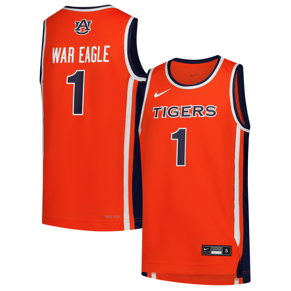 Youth Nike #1 Orange Auburn Tigers Replica Basketball Jersey
