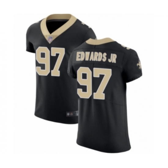 Men's New Orleans Saints #97 Mario Edwards Jr Black Team Color Vapor Untouchable Elite Player Football Jersey - Ujersey
