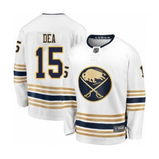 Men's Buffalo Sabres #15 Jean-Sebastien Dea Fanatics Branded White 50th Season Breakaway Hockey Jersey - Ujersey