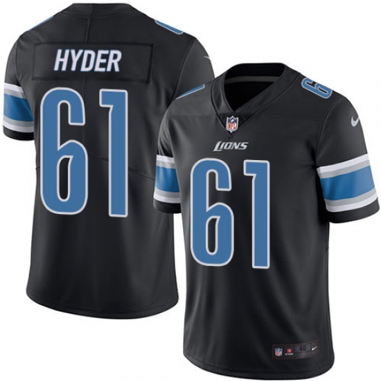 Men's Nike Detroit Lions #61 Kerry Hyder Elite Black Rush Vapor Untouchable NFL Jersey - Ujersey