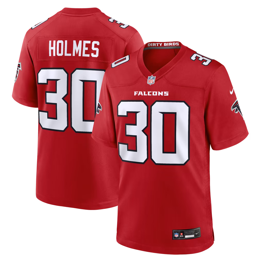 Men's Atlanta Falcons Darnay Holmes Nike Red Team Game Jersey