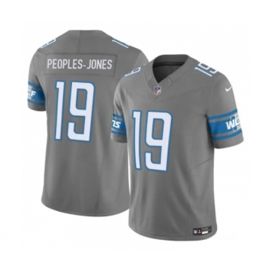 Men's Detroit Lions #19 Donovan Peoples-Jones Gray 2023 F.U.S.E. Vapor Untouchable Limited Football Stitched Jersey - Ujersey