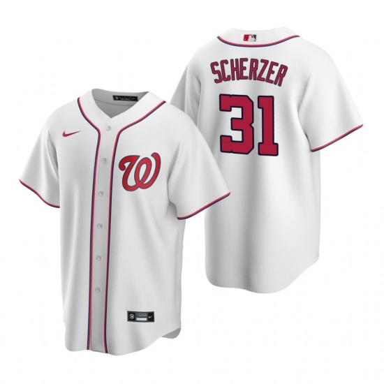 Men's Nike Washington Nationals #31 Max Scherzer White Home Stitched Baseball Jersey - Ujersey