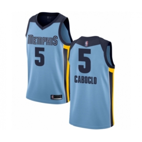 Men's Memphis Grizzlies #5 Bruno Caboclo Authentic Light Blue Basketball Jersey Statement Edition - Ujersey