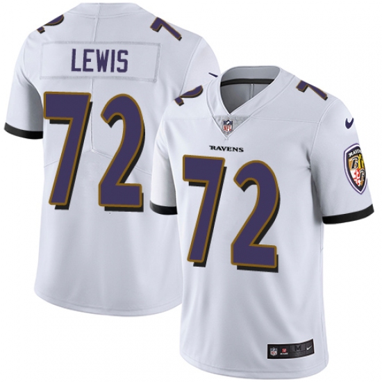 Men's Nike Baltimore Ravens #72 Alex Lewis White Vapor Untouchable Limited Player NFL Jersey - Ujersey