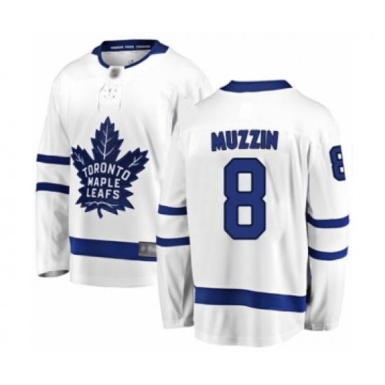 Men's Toronto Maple Leafs #8 Jake Muzzin Authentic White Away Fanatics Branded Breakaway Hockey Jersey - Ujersey