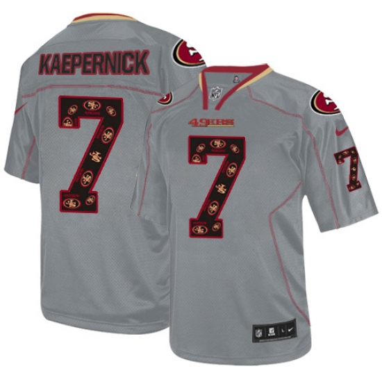 Men's Nike San Francisco 49ers #7 Colin Kaepernick Elite New Lights Out Grey NFL Jersey - Ujersey