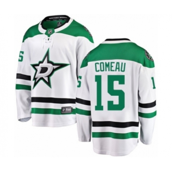 Men's Dallas Stars #15 Blake Comeau Authentic White Away Fanatics Branded Breakaway NHL Jersey - Ujersey